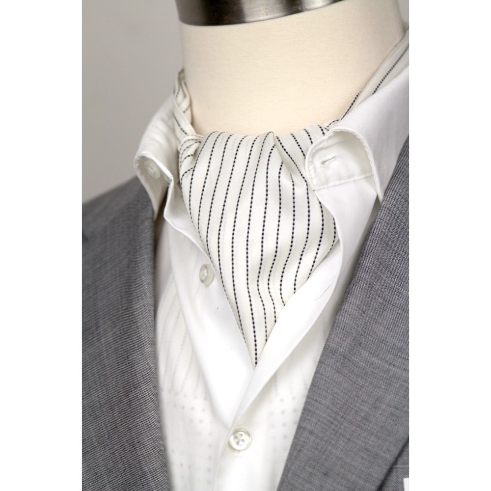 Men's Mens Silk Ascot Cravat LUXURY Striped Polka‎ Dot Blocks 100%silk